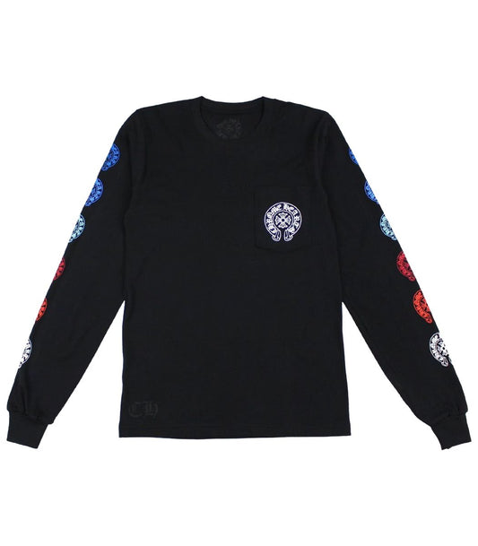 Chrome Hearts Multi Color Horseshoe Long Sleeve T-Shirt
