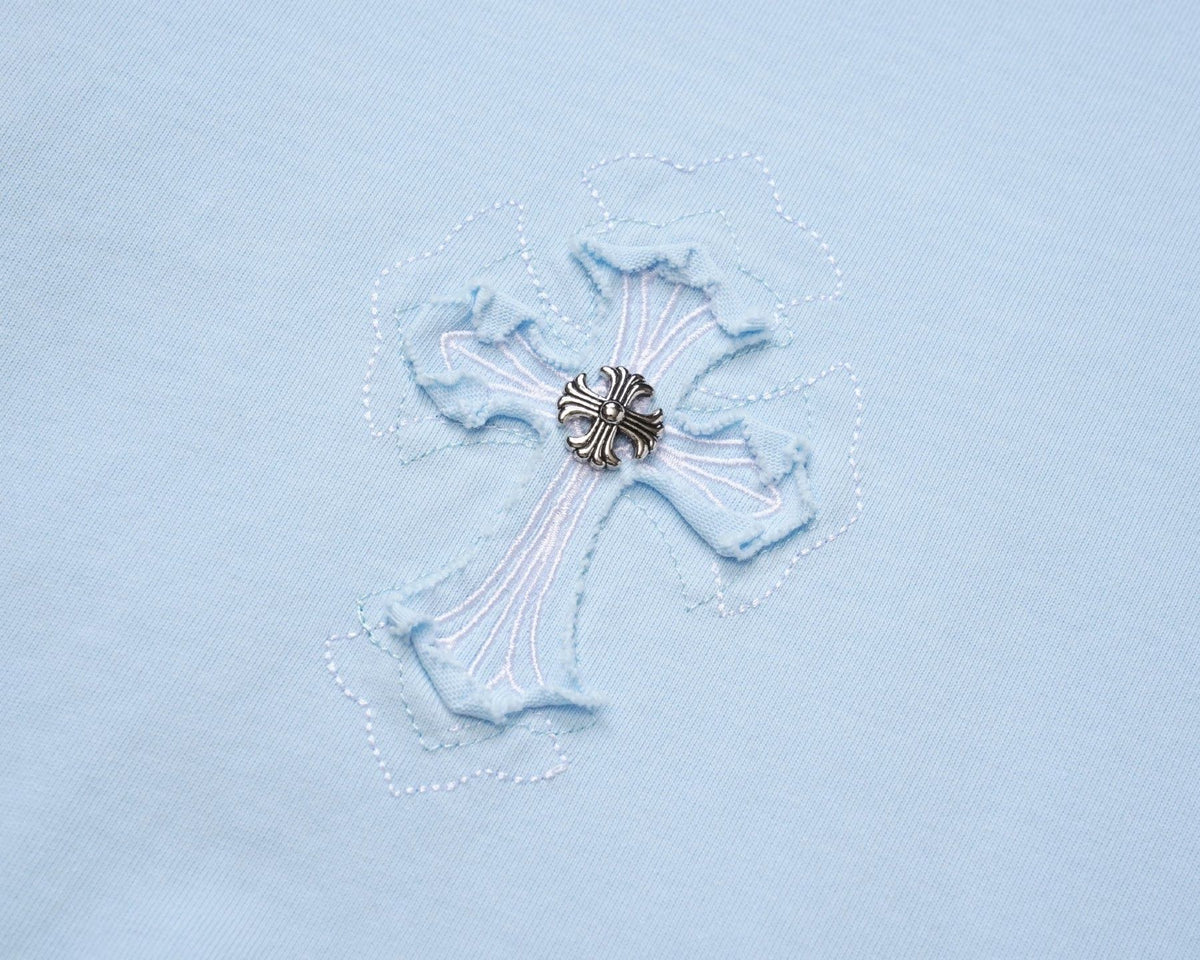 Chrome Hearts Sky Blue Cross Patch T-Shirt