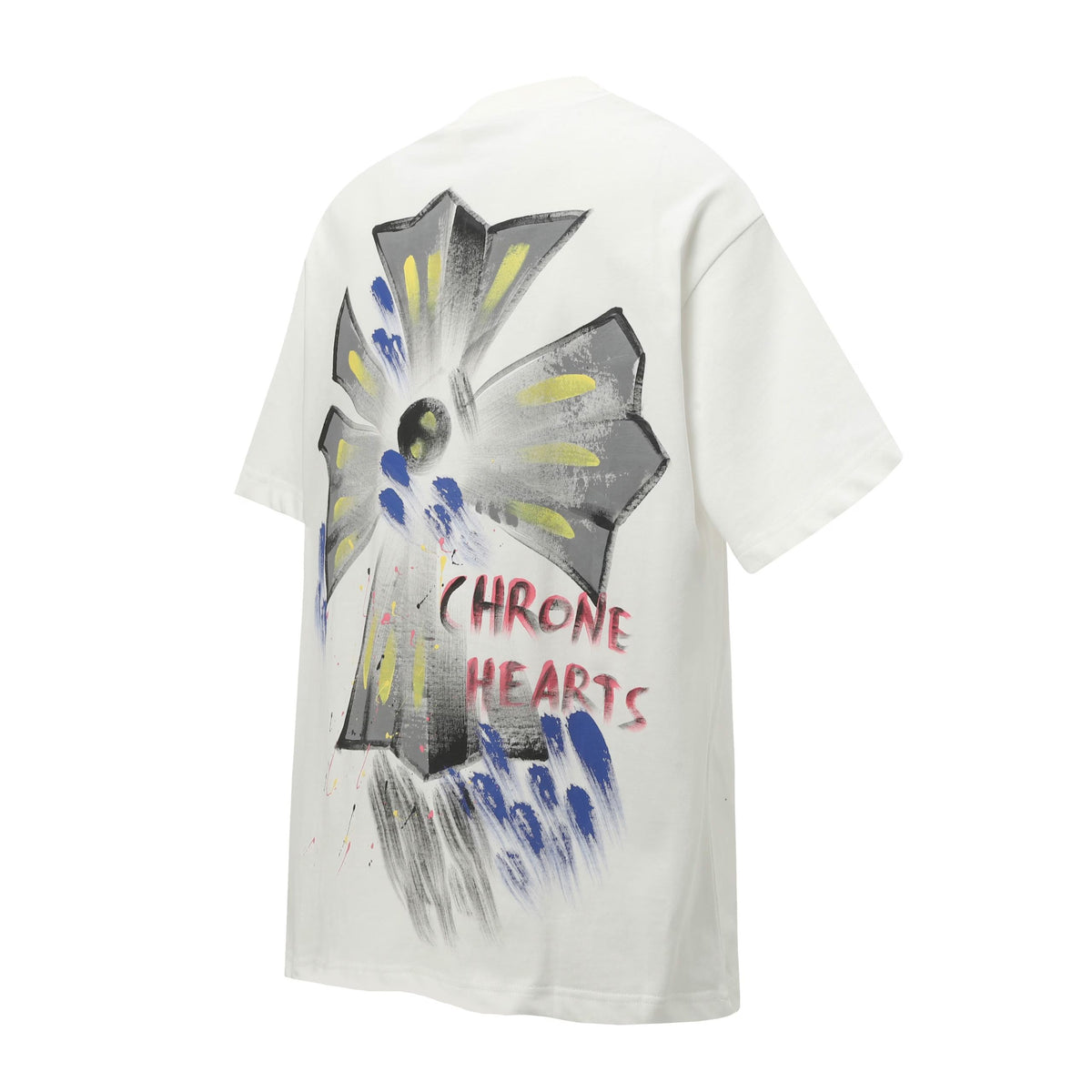 Chrome Hearts Paint Splatter Cross T-Shirt White