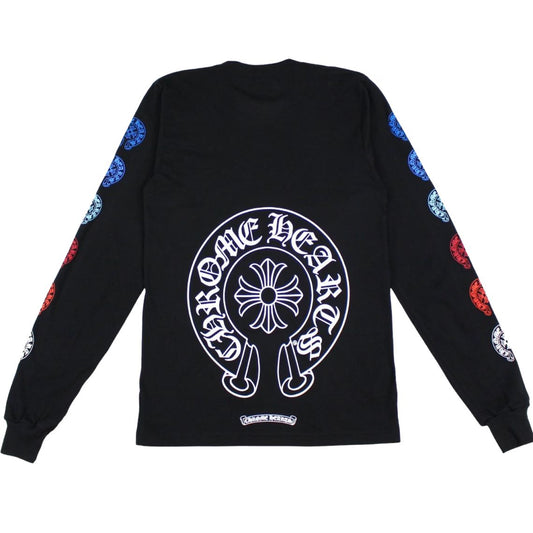 Chrome Hearts Multi Color Horseshoe Long Sleeve T-Shirt