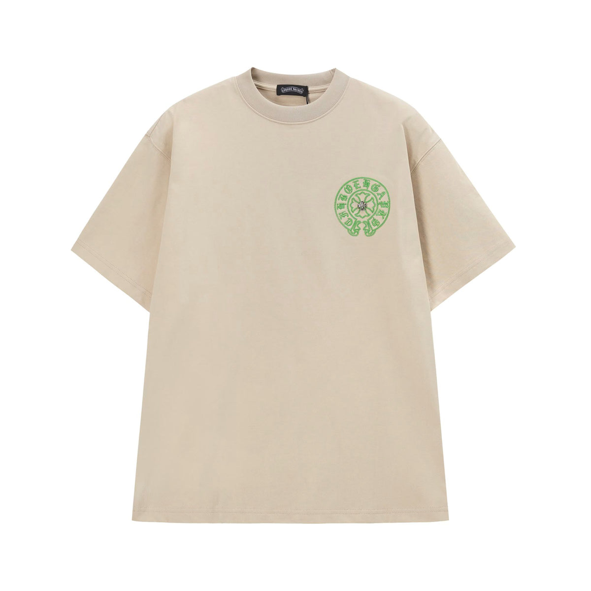 Chrome Hearts Cream Green Gothic Circle T-Shirt