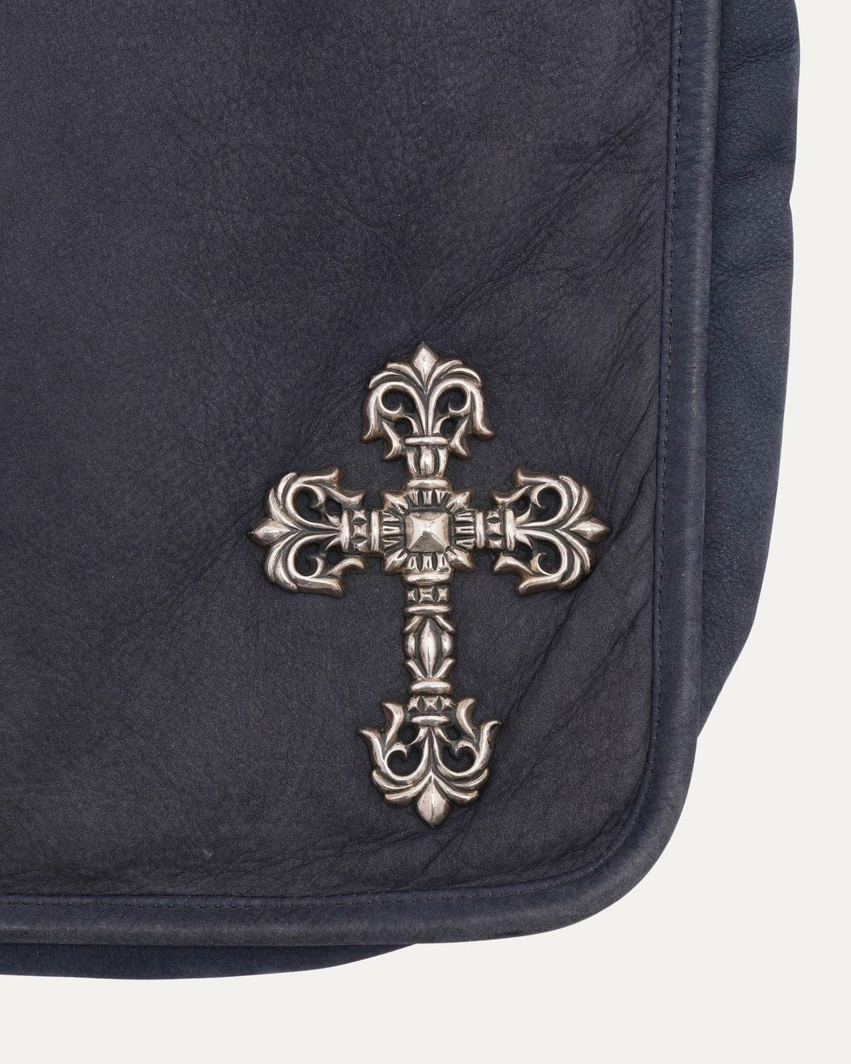 Chrome Hearts Filigree Cross Embellished Leather Messenger Bag