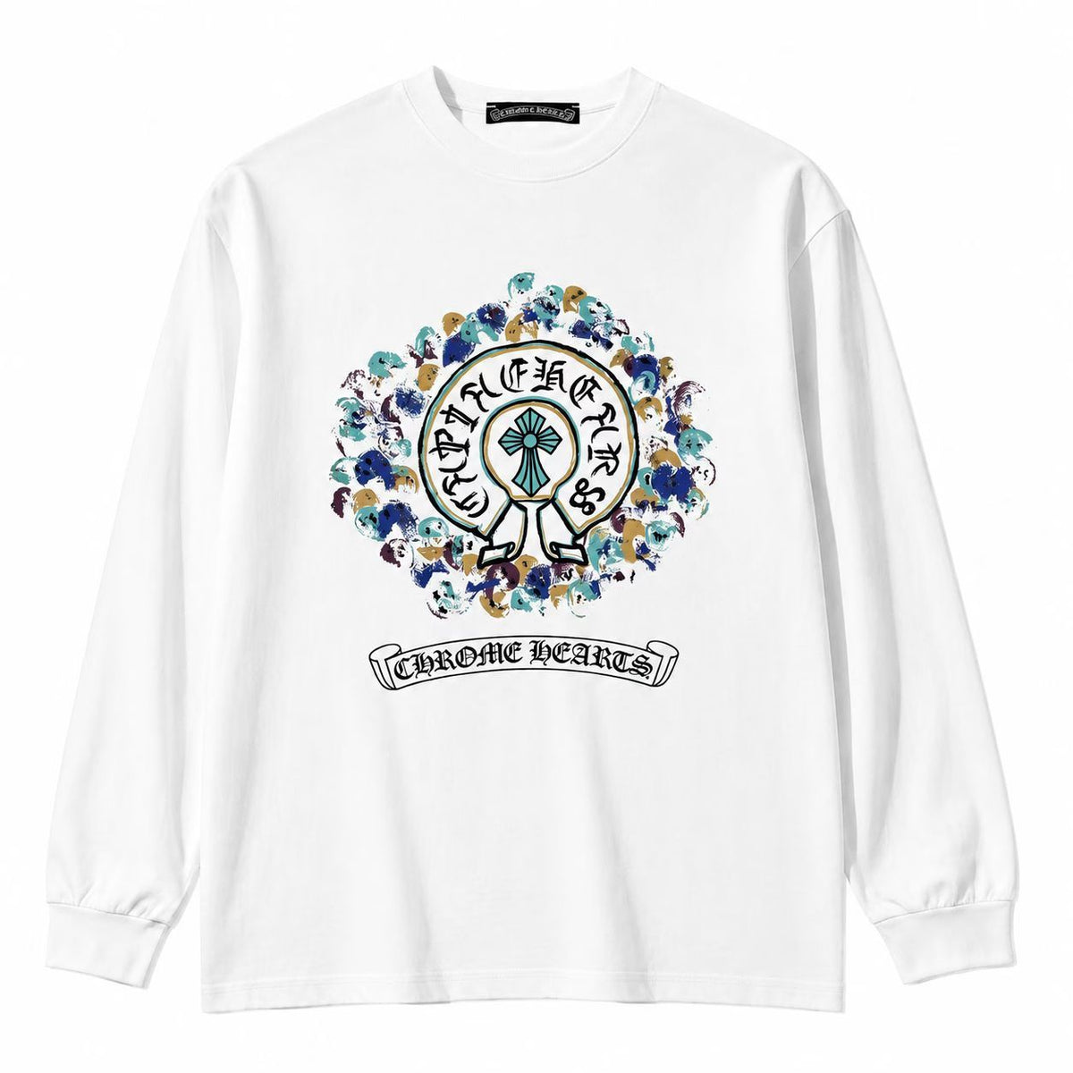 CH Multicolor Horseshoe Cross White Long Sleeve