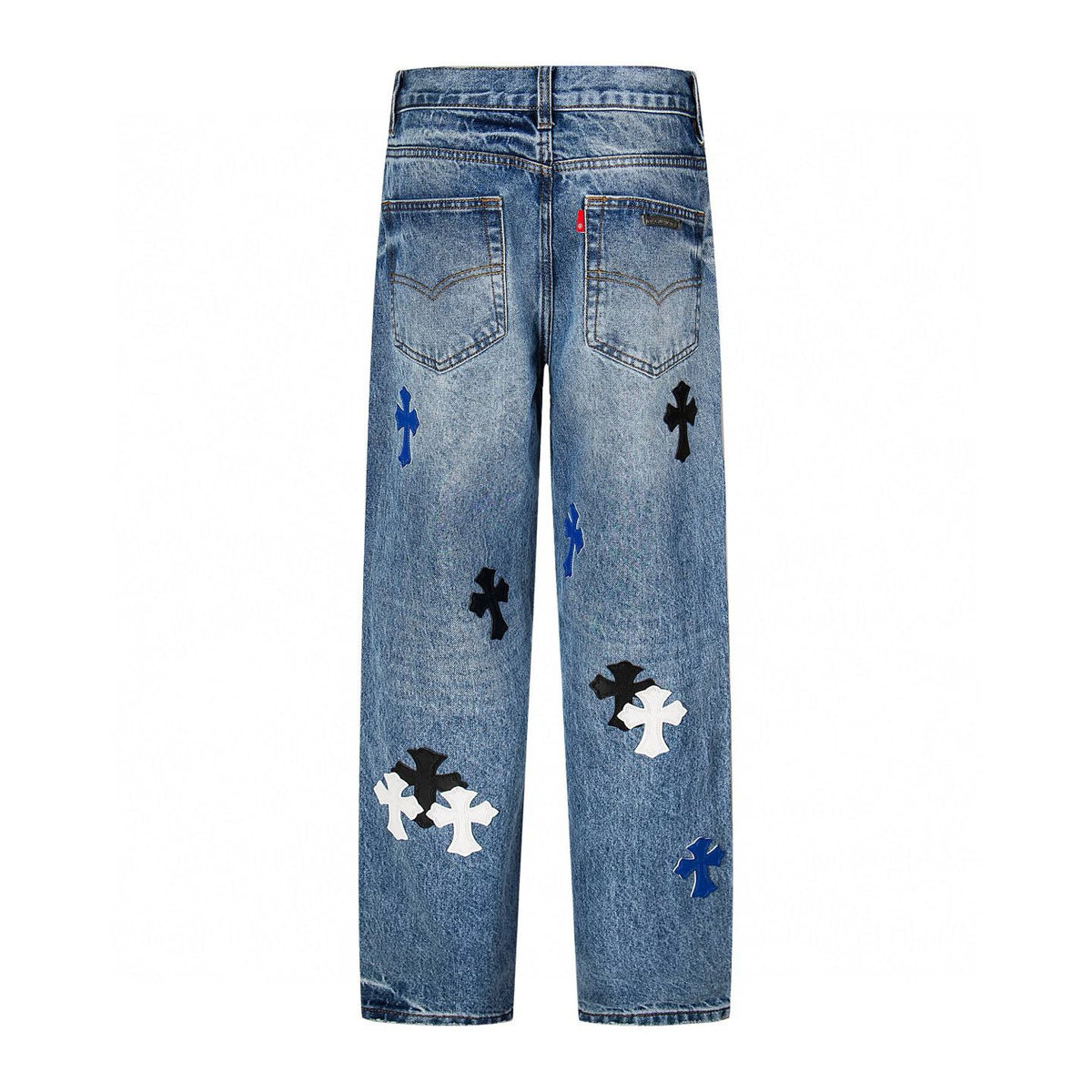 Chrome Hearts Cross Patch Blue Denim Jeans