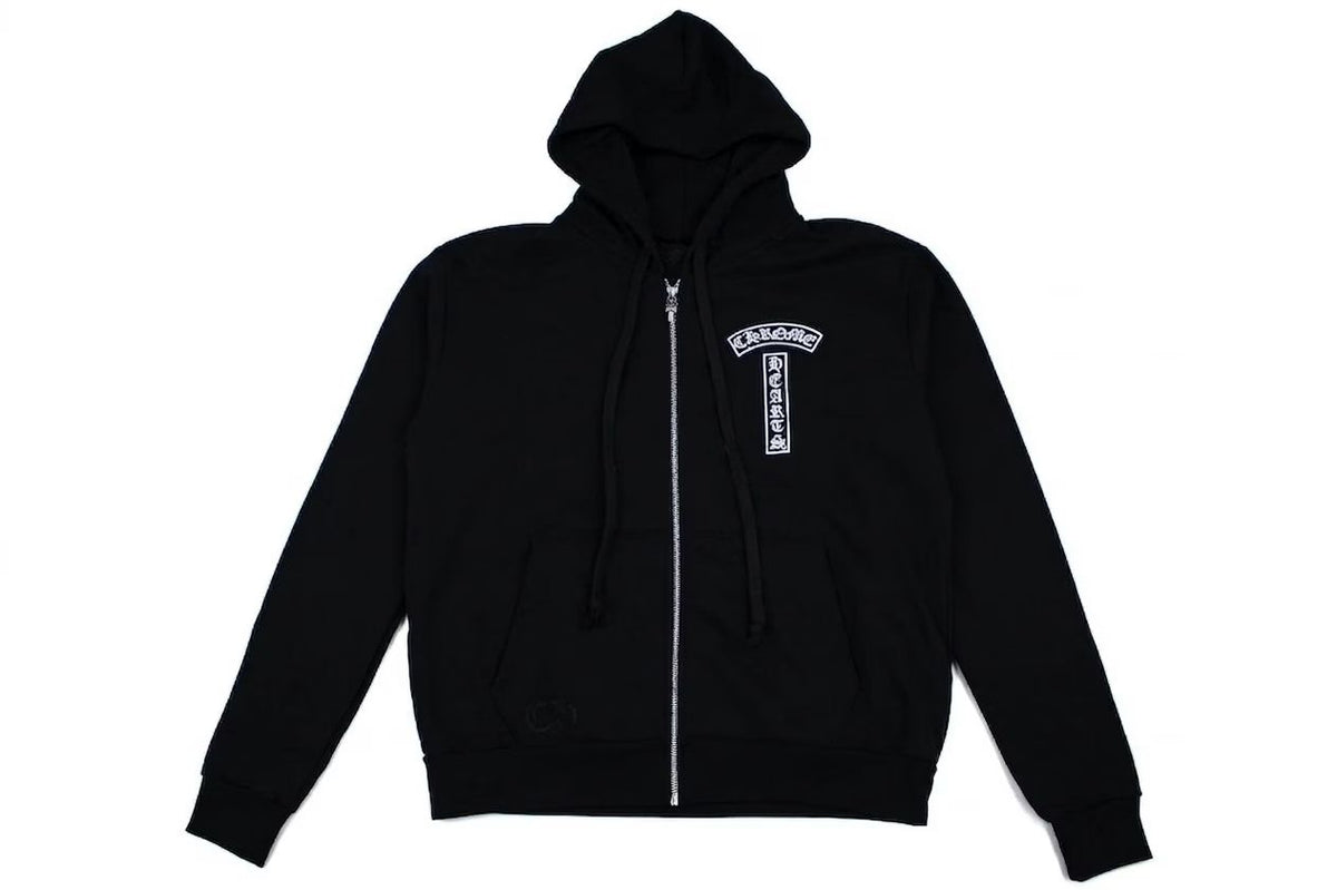 Chrome Hearts Floral Logo Zip Up Hoodie Black Size Large