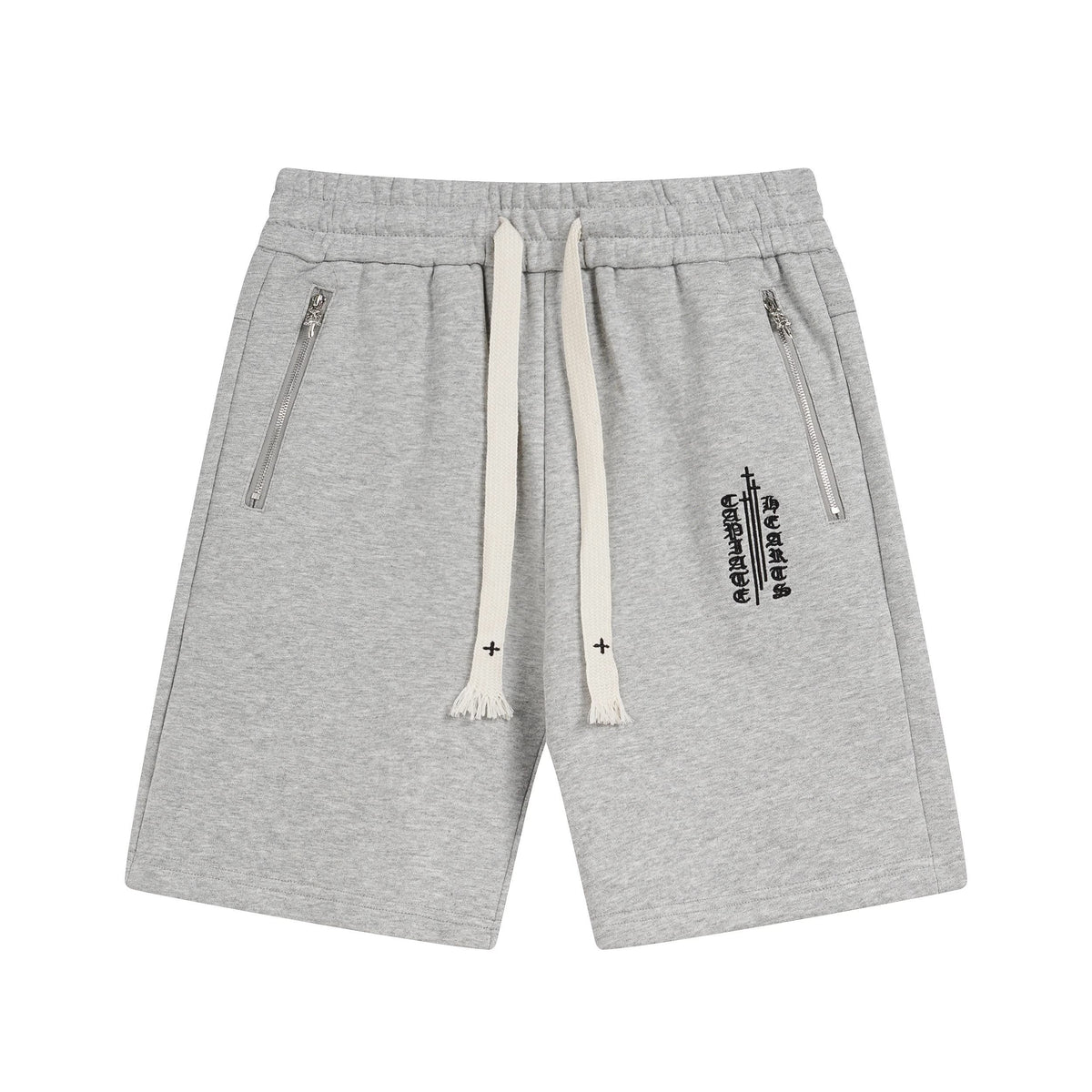 Chrome Hearts Grey Black Cross Patch Sweat Shorts