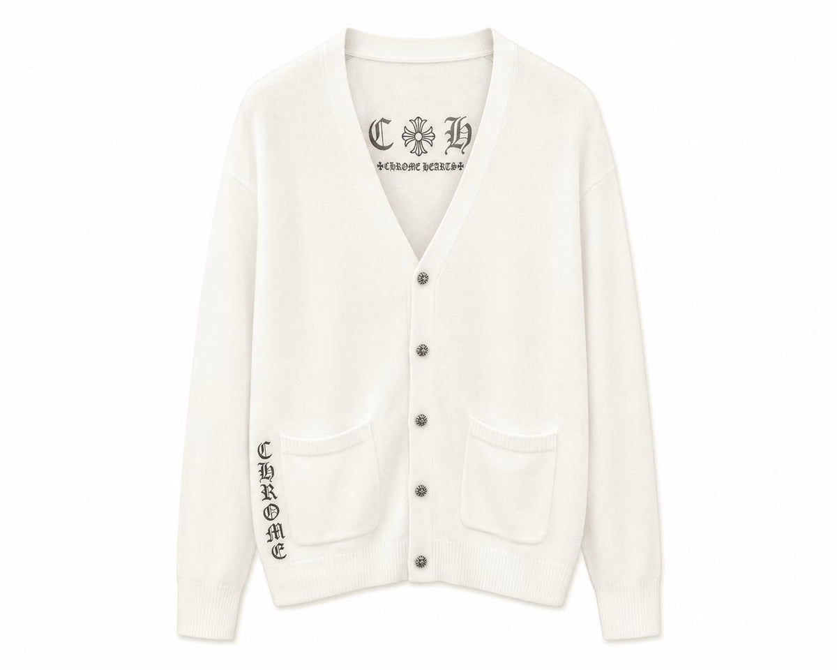 Chrome Hearts CH Cross Waffle Knit Cardigan