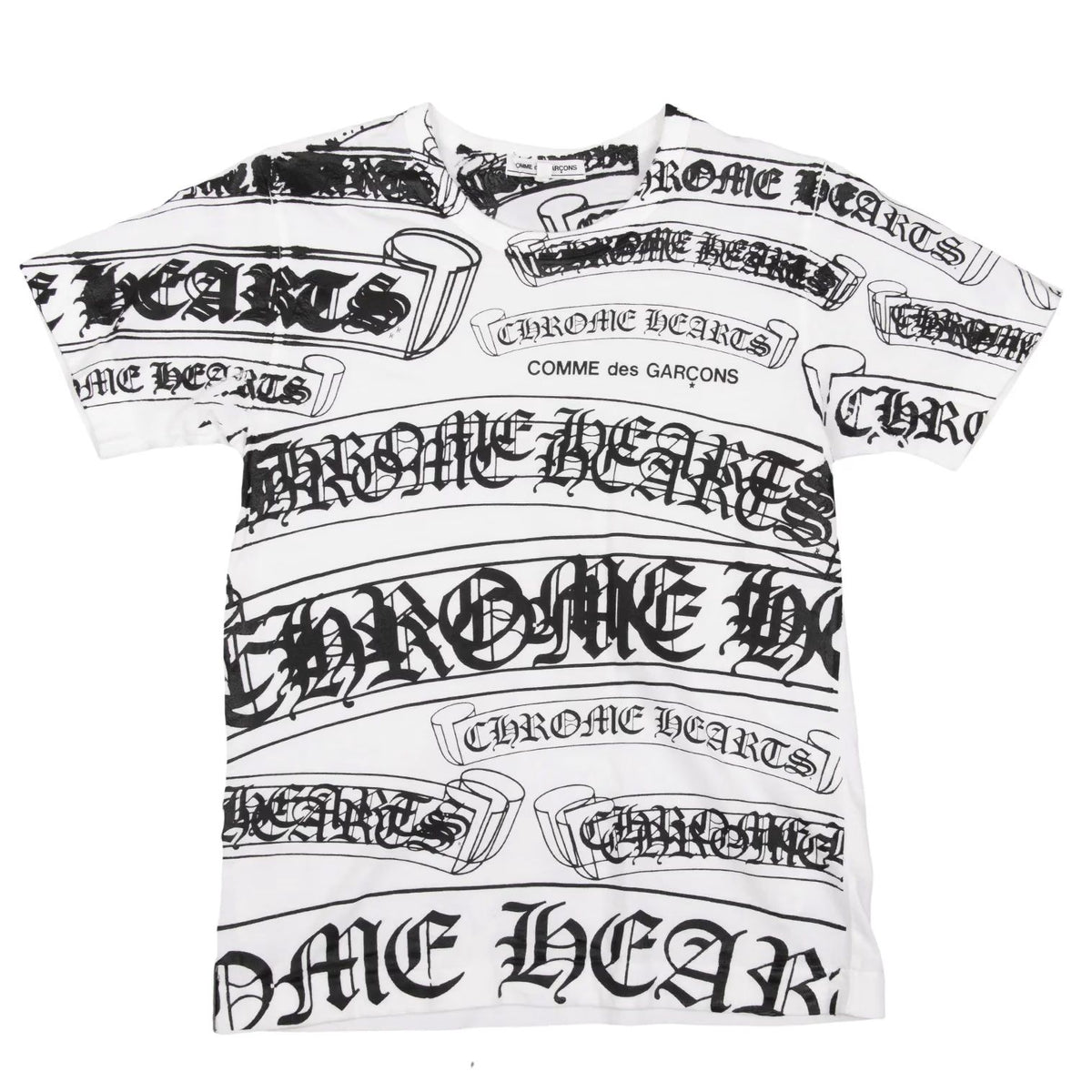 Chrome Hearts Comme des Garcons Printed T-Shirt White, Black