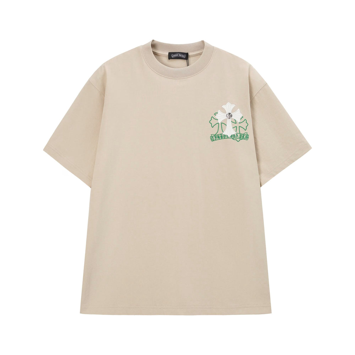 Chrome Hearts White & Green Triple Cross T-Shirt