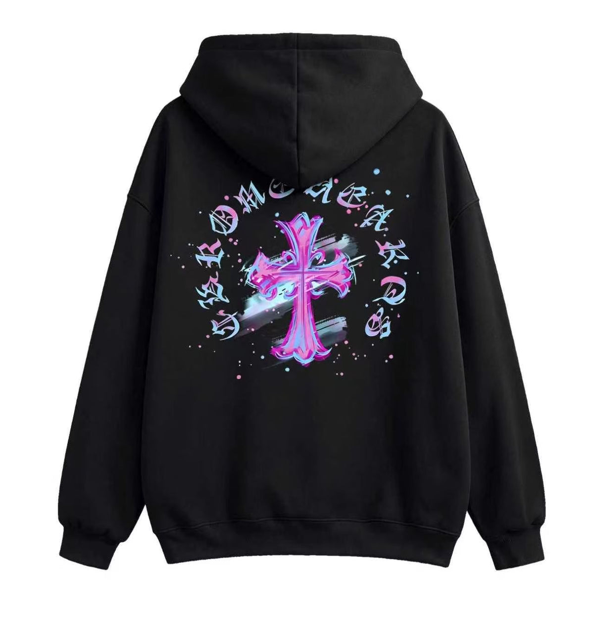 Chrome Hearts Neon Cross Black Hoodie