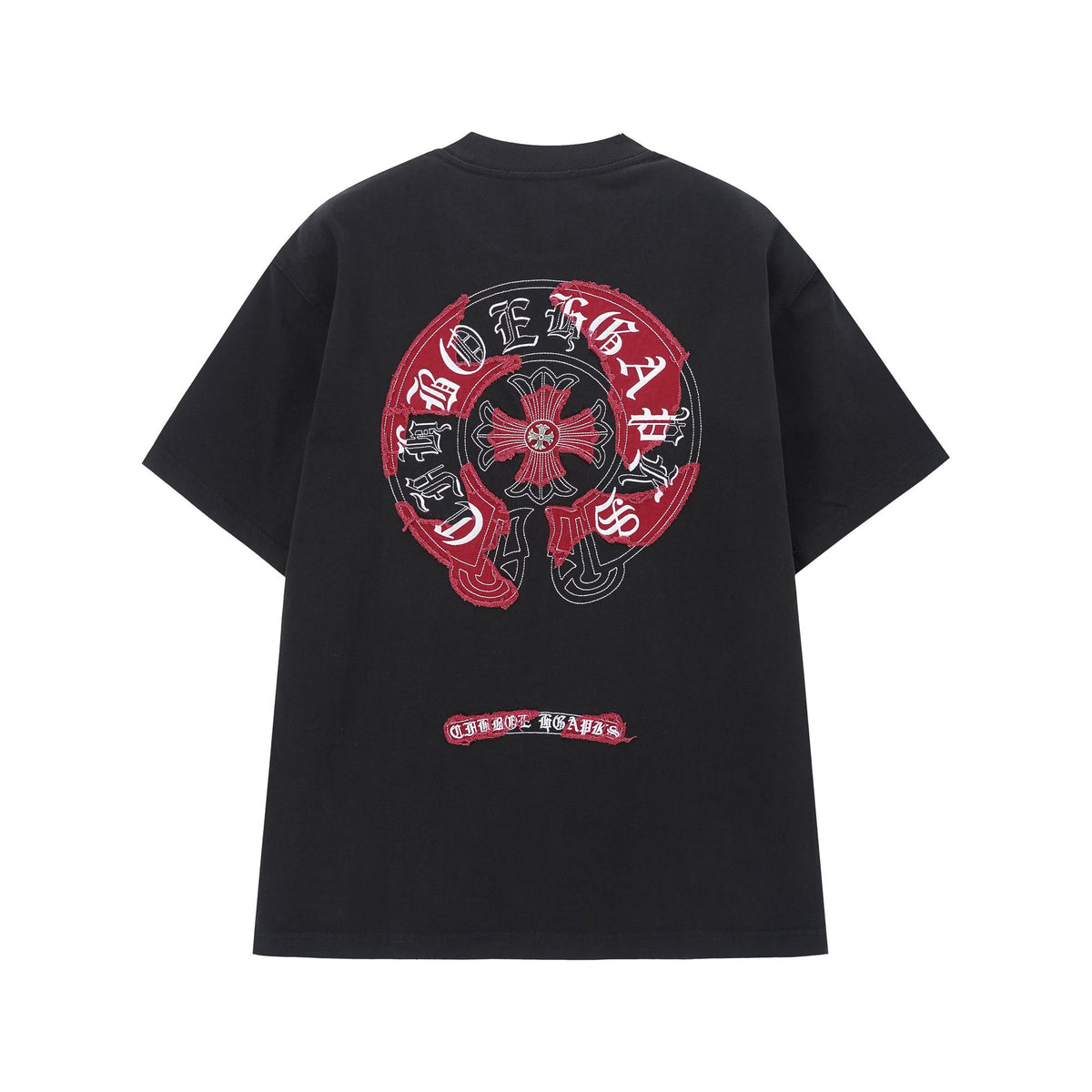 Chrome Hearts Black Red Cross Logo T-Shirt