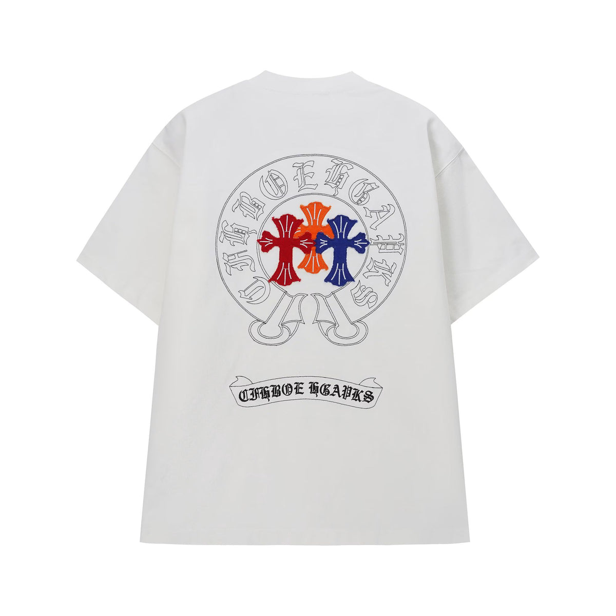 Chrome Hearts White Triple Cross Logo T-Shirt